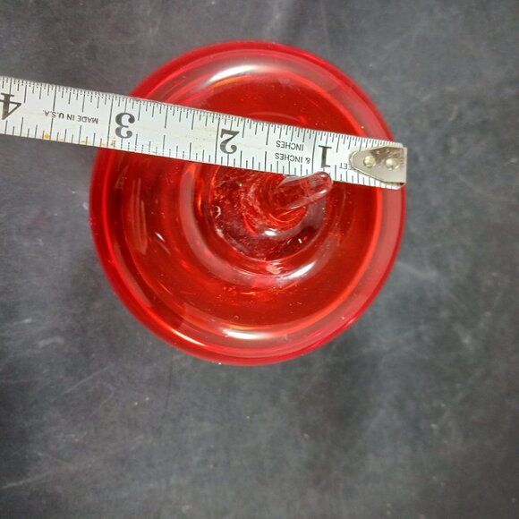 Vintage Blenko Red Glass Apple Paperweight Handblown MCM Decor - Picture 6 of 6